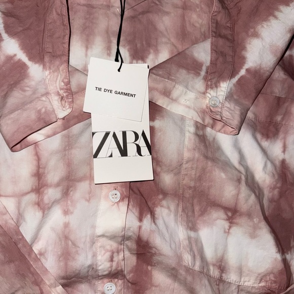 Zara Pink and White Tie-Dye Shirt - Picture 4 of 4